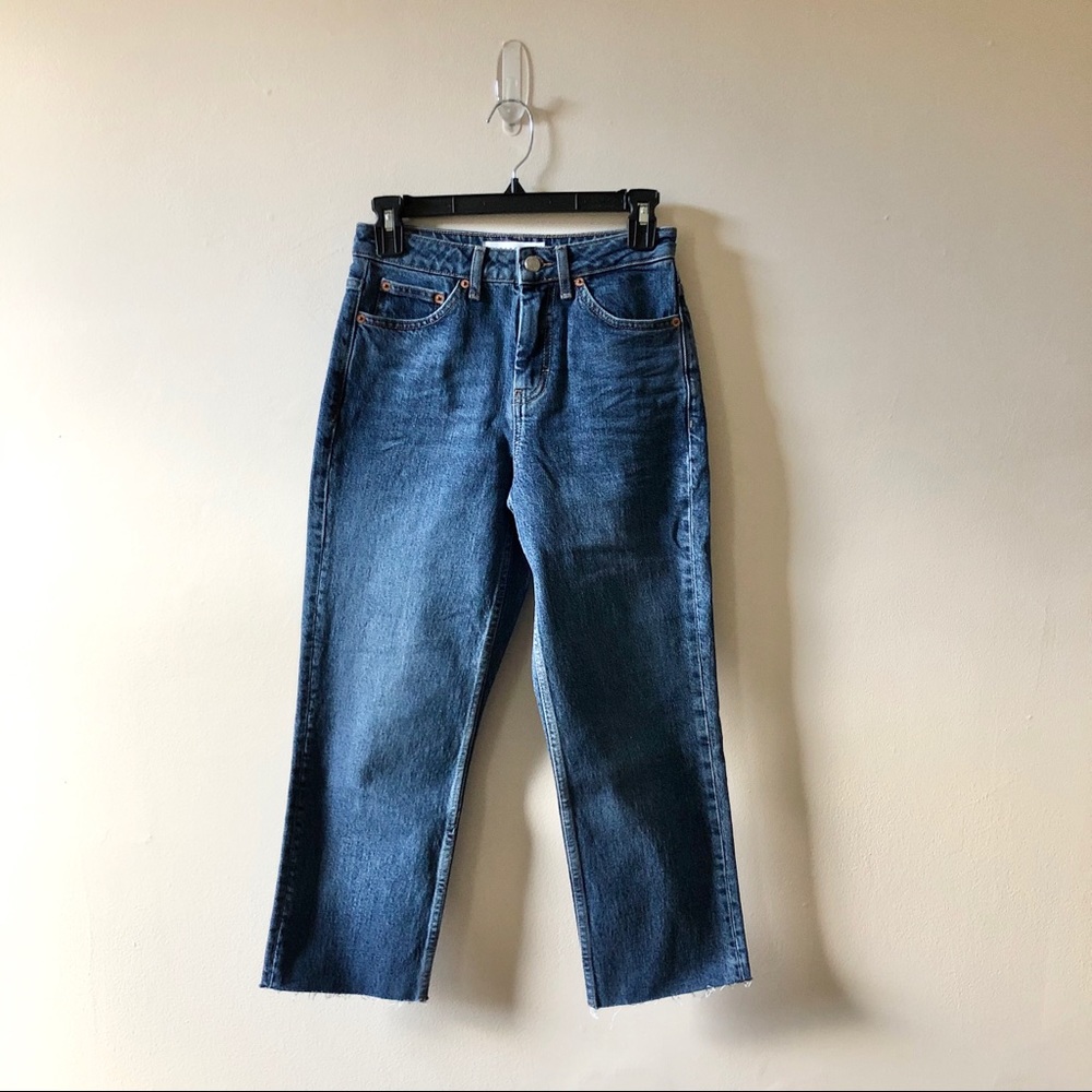Topshop Medium Wash Straight Jeans